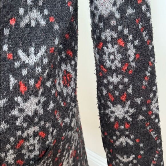 Free People Wool Alpaca Blend Aztec Sweater Coat Jacket Small - Picture 3 of 7